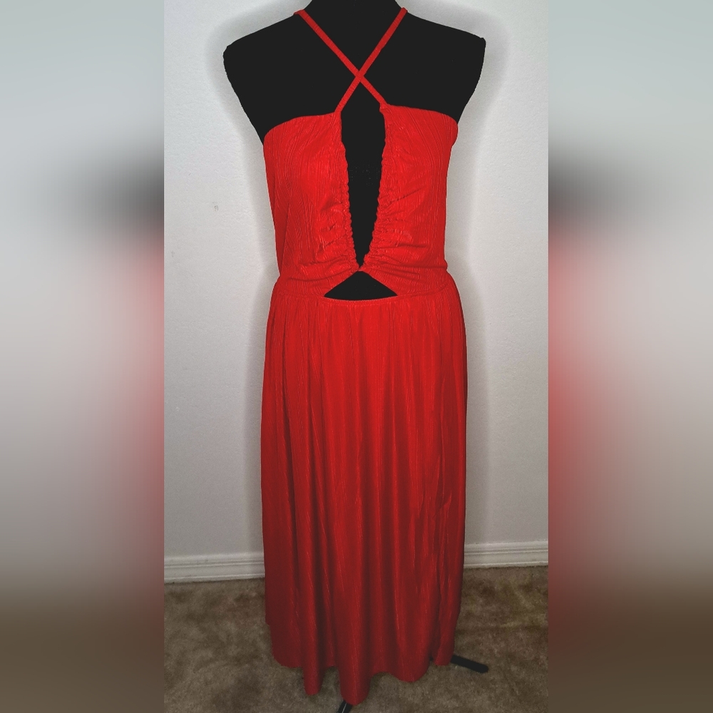Bombshell,  red dress.  Size L with cutouts and adjustable top.